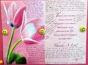 A handwritten letter from a patient